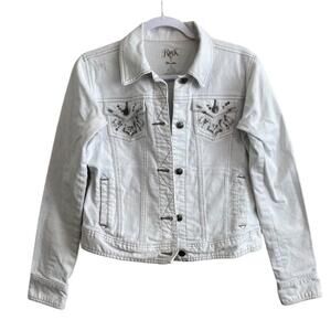 Rock 47 - White Embellished Denim Jacket - S - Bangladesh